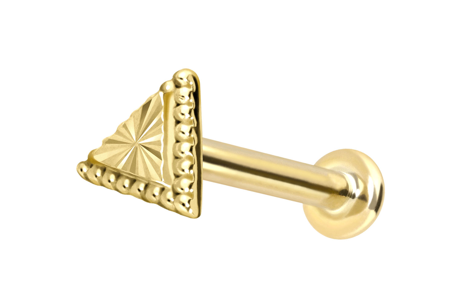 14 Karat Gold Labret Piercing mit Innengewinde DREIECK